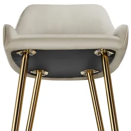 Tectake Barstuhl Avane mit Rückenlehne, gepolstert, Samtoptik 6er Set