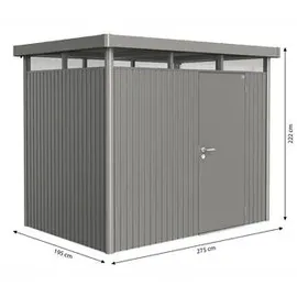 Biohort HighLine H2 2,75 x 1,95 m quarzgrau-metallic Einzeltür