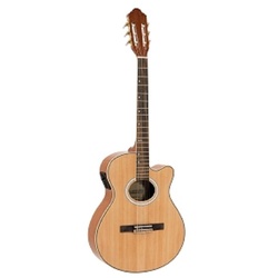 DIMAVERY Akustikgitarre CN-500 Klassikgitarre, natur, 4/4 Cutaway-Form Mahagoni beige