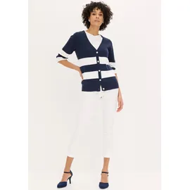 bonprix Strickjacke mit Streifenmuster Blau L