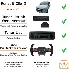 JUST SOUND best choice for caraudio Autoradio Einbaupaket Pioneer MVH-S320BT Renault Clio 2 mit Tuner List Radio | Bluetooth USB