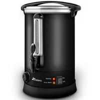 Tresko® Glühweinkocher Schwarz 6,8l / 1500w Einkochautomat Aus Edelstahl Glühweinkessel Glühweinautomat Heißgetränkeautomat Heißwasserspender