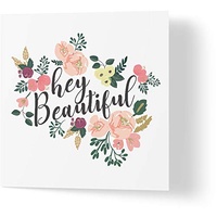 Wuzci Valentinstagskarte "Hey Beautiful", 150 mm Länge x 150 mm Breite