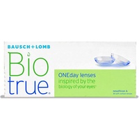 Bausch + Lomb Biotrue ONEday Tageslinsen, sphärische Kontaktlinsen, weich, 30 Stück / BC 8.6 mm / DIA 14.2 / 5 Dioptrien