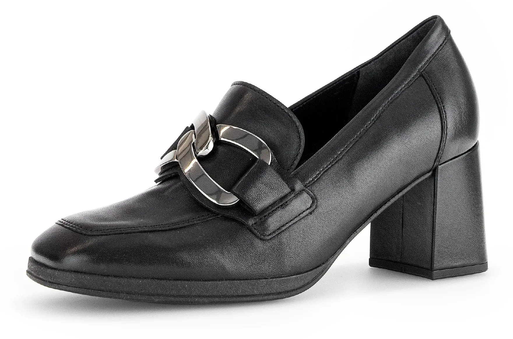 Gabor Pumps, Blockabsatz, Businessschuh, Abendschuh, Schupfschuh, Zierkette Gabor schwarz 39