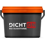 DICHTON Bio Silikatfarbe innen 5l Weiß Innensilikatfarbe - Wandfarbe, Mineralfarbe für Beton, Gips, Putz, Raufaser in Bad, Küche, Garage - allergieneutral, waschbeständig, hochdeckend D.45W