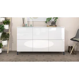 borchardt Möbel Haama 139 x 80 x 35 cm verstellbare Einlegeböden / weiß hochglanz