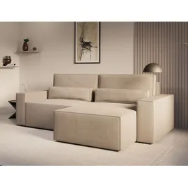 moeblo Möblo Ecksofa Cappuccino, Holzwerkstoff, 3-Sitzer, L-Form,L-Form, 248x162 cm, Wohnzimmer, Sofas & Couches, Wohnlandschaften, Ecksofas