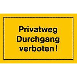 FORMAT VerbotsSchild 250x150mm Privatweg Durchgang verbo