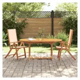 vidaXL Gartenstühle 2 Stk. Klappbar Massivholz Akazie und Textilene
