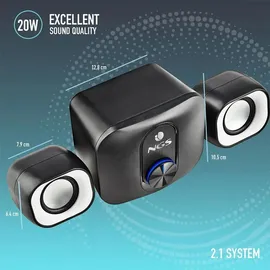 ngs Comet 2.1. Mini-PC-Lautsprecher mit Subwoofer,