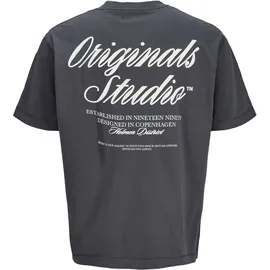 JACK & JONES Rundhalsshirt JORNORREBRO TYPO TEE SS CREW NECK NOOS Baumwolle, relaxed fit grau S (48)