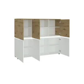 Möbel Kraft Highboard Soft-Close ¦ weiß ¦ Maße (cm): B: 166 H: 132 T: 40.0