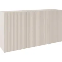 Selsey Sunds – Sideboard mit geriffelten Lamellenfronten, 3-türig, Kaschmirbeige,