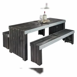 Wilk Gartenmöbel-Set Provence 3-teilig Anthrazit FSC