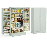 Costway Mehrzweckschrank Vorratsschrank Aufbewahrungsschrank mit 6 verstellbaren Einlegeböden, weiß