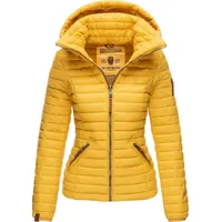 Marikoo Damen Stylische Steppjacke Übergangsjacke mit abnehmbarer Kapuze Löwenbaby