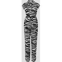 S.Oliver - Ärmelloser Jumpsuit aus Viskose mit Bindegürtel, Damen, schwarz, 40