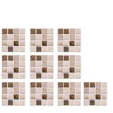 Fliesenaufkleber Braunes Mosaik Fliesenaufkleber Wandfliese Aufkleber, 10 Stück Pvc Fliesensticker Selbstklebende Tapete Wasserdicht Wandaufkleber Für Küche, Schrank, Möbel, Tisch