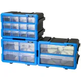 HMF Sortimentskasten Kunststoff 29,5 x 19,5 x 16 cm Blau/Schwarz
