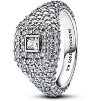 Pandora 193556C01 Cocktailring für Damen Silber Quadratisches Pavé, 52/16,6