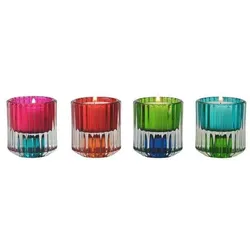 Jaquard Kerzenhalter 4er Set bunt