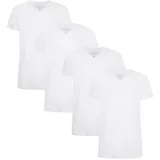 Bamboo basics Herren T-Shirt VELO, 4er Pack - Unterhemd, V-Neck, Single Jersey, Weiß 2XL