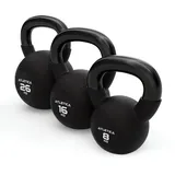 Atletica Kettlebell Set | Top-3 | 8kg 16kg 26kg | TÜV geprüft auf Schadstoffe SCHWARZ No Size