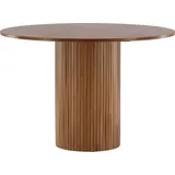 FURNLUX Esstisch Bianca Nussbaum 110cm / Hauptfarbe: Braun / Abmessungen: 110 x 110 x 75 cm - Braun