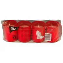 Papstar Grablichter Stundenbrenner Ø 5 cm 6,5 cm rot 4 St.