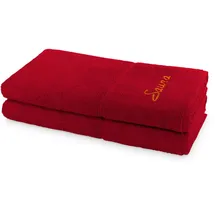 Möve for Frottana Sauna, Set Pearl 2-TLG Handtücher - 2X 80x200 cm, 100% Baumwolle, Ruby