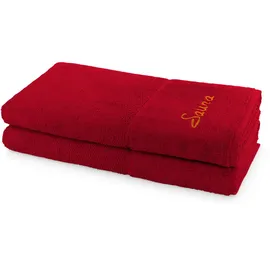 Möve for Frottana Sauna, Set Pearl 2-TLG Handtücher - 2X 80x200 cm, 100% Baumwolle, Ruby