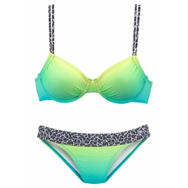 KANGAROOS Bügel-Bikini, mit trendigen Details im Leoprint, blau