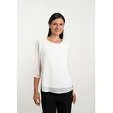Seidel Moden SEIDEL MODEN, Damen, Gr. 38, weiß (sanftes weiß), Single Jersey, Obermaterial: 100% Polyester. Obermaterial 2: 95% Viskose, 5% Elasthan, unifarben, lässig geschnitten hüftbedeckend, Rundhals, Blusen Chiffonbluse, MADE IN GERMANY