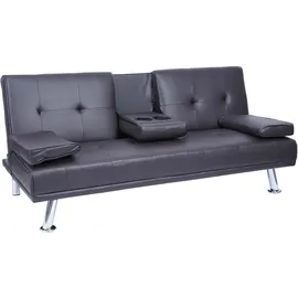 MCW Schlafcouch Kunstleder 3-Sitzer Braun