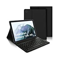 IVEOPPE Samsung Tablet A8 Hülle mit Tastatur, Galaxy Tab A8 Hülle mit Tastatur, Magnetische Kabellose Bluetooth-Tastatur für Galaxy Tab A8 10,5 Zoll, 2022(SM-X200/X205/X207), QWERTZ Layout, Noir