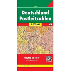 Deutschland Postleitzahlen. Germany Post Codes  Karte (im Sinne von Landkarte)