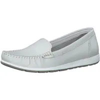 Marco Tozzi Damen Mokassins aus Leder Bequem, Weiß (White),