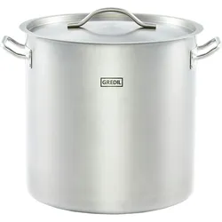 Gredil Edelstahl Suppentopf hohe Form, Serie ECO Ø 360 mm, Höhe 360 mm, 36,6 Liter, inkl. Deckel