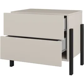 otto home Nachtkommode OTTO HOME "Jukon, Breite 59 cm, moderne Kommode mit zwei Schubladen", kaschmir, B:59cm H:58,8cm T:40cm, FSC-zertifizierter Holzwerkstoff, Melamin, Metall, Sideboards, Nako mit zwei Schubladen, push to open Funktion