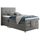 Prinz Manolo Boxspringbett mit Motor Grau, 100 x 200 cm