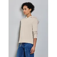 STREET ONE Damen A303188 Sweat Hoodie, Smooth sand Beige,