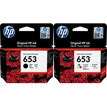 HP 653 schwarz + 653 CMY