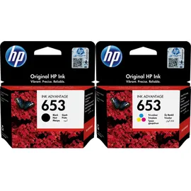 HP 653 schwarz + 653 CMY