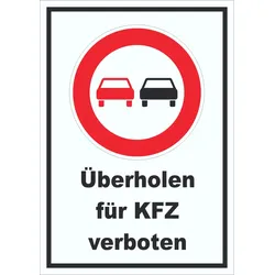 HB-Druck Überholverbot KFZ Schild A5 (148x210mm)