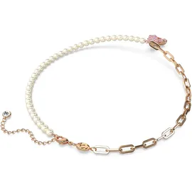 Swarovski Kette mit Anhänger TEDDY rosa / Kristall, Messing