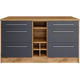 kochstation Kücheninsel KS-Wien 153 x 100 x 85 cm Grau