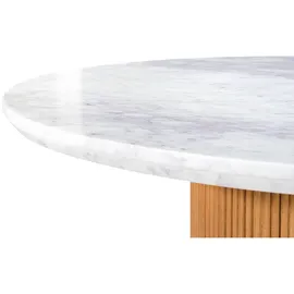 MASSIVMOEBEL24.DE BARCELONA 120 x 76 x 120 cm natur lackiert/Marmor weiß