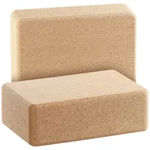 Newgen Medicals 2er-Set Yoga-Blöcke, ökologischer Natur-Kork, je 22,7 x 7,6 x 14,9 cm