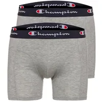 Champion Boxershorts 2er Pack Light Grey Melange / Blau L